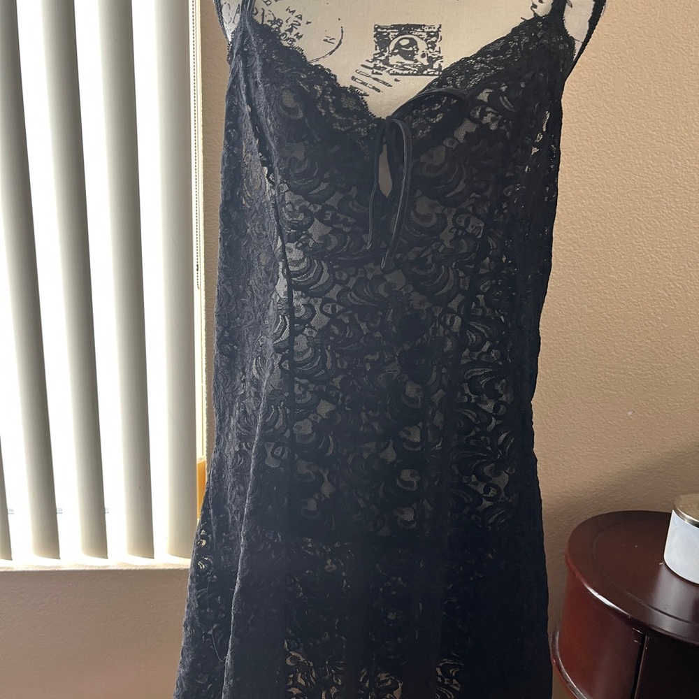delicates Black Lace Sheer lingerie. Size XL